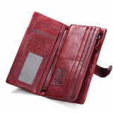 Wallet Women Genuine Leather Luxury Card Holder Clutch Casual Women Wallets Zipper Pocket Hasp Ladies Wallet Female Purse