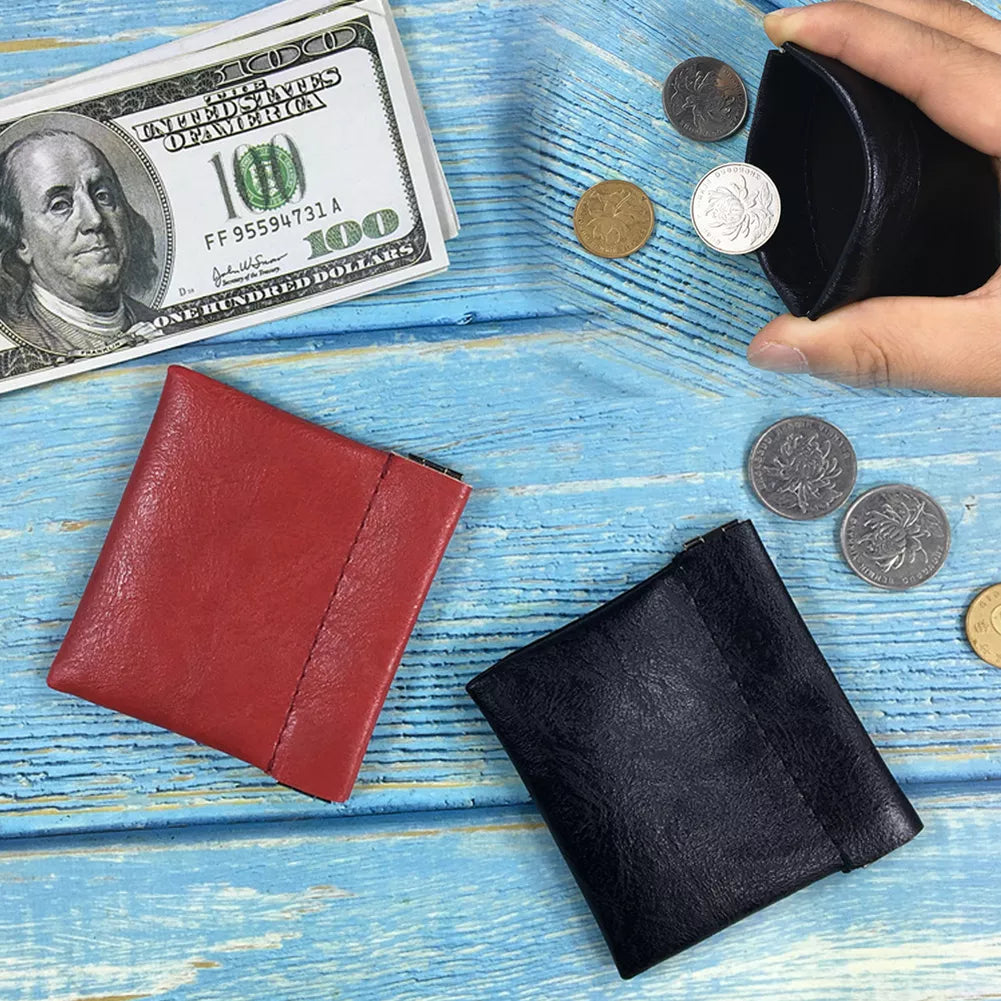 PU Leather Wallet For Women Men Coin Purse Solid Black Red Money Bag Unisex Quality Credit Card Holder Travel Mini Handbag Hot