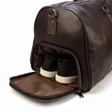 Big Capacity Genuine Leather Travel Bag For Men Women Soft Black Cowhide Casual Travel Duffel Large Luggage Weekend Shoulder Bag
