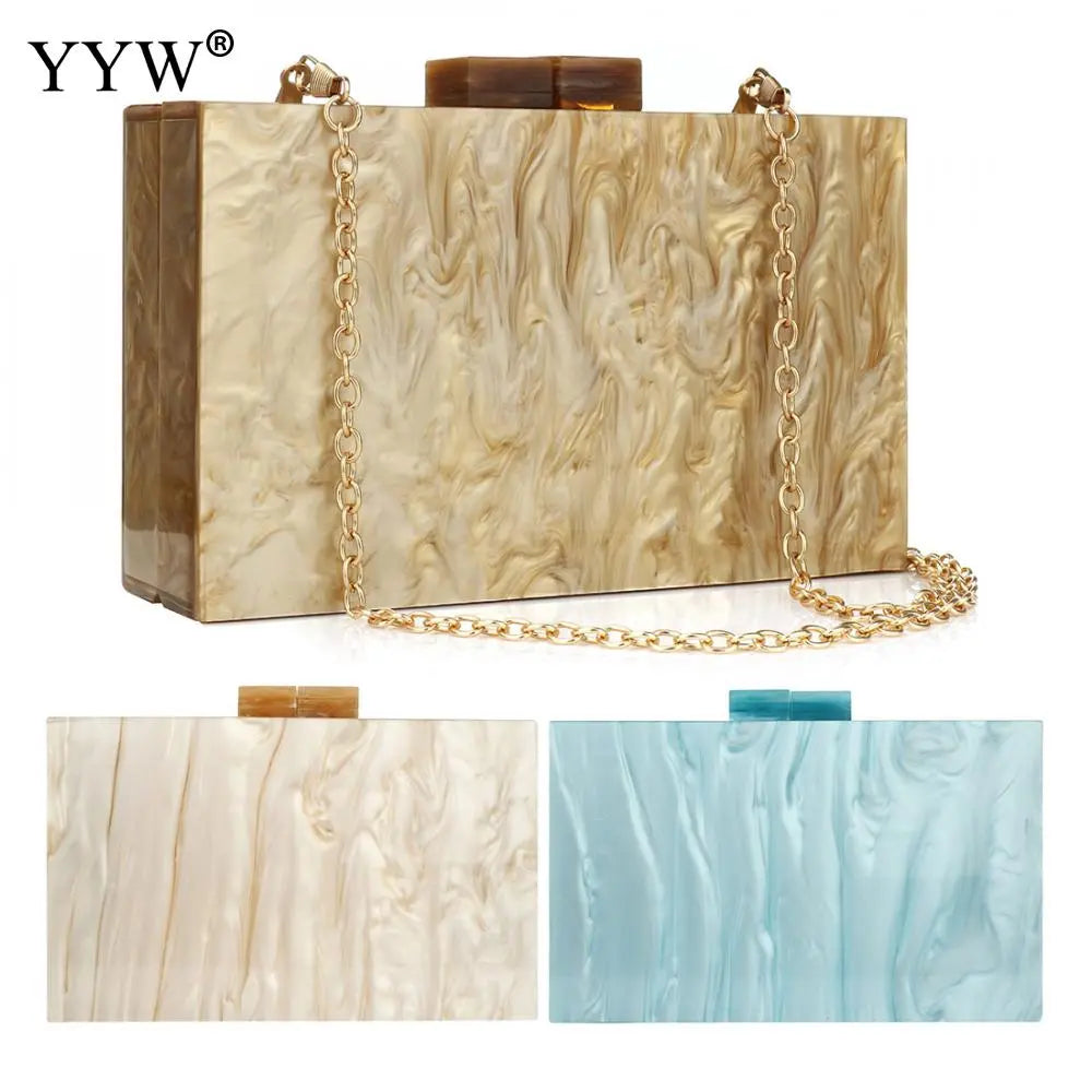 Women Handbags Marble Pattern Acrylic Bag Luxury Handbags Women Bags Designer Brand Famous Clutch Bag Party Wedding Clutch Purse