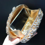 WHTUOHENG White Diamond Clutch Purses 10 Colors Handbags Luxury Gold Crystal Rhinestone Evening Clutches Women Wedding Party Bag