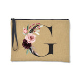 Ladies Wristlets Fashion Clutches Bag Flowers Letter Women Casual Handbags Linen Envelope Elegant Cosmetic Party travel Bags