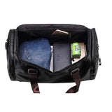 Men's PU Leather Gym Bag Sports Bags Duffel Travel Luggage Tote Handbag for Male Fitness Men Trip Carry ON Shoulder Bags XA109WA