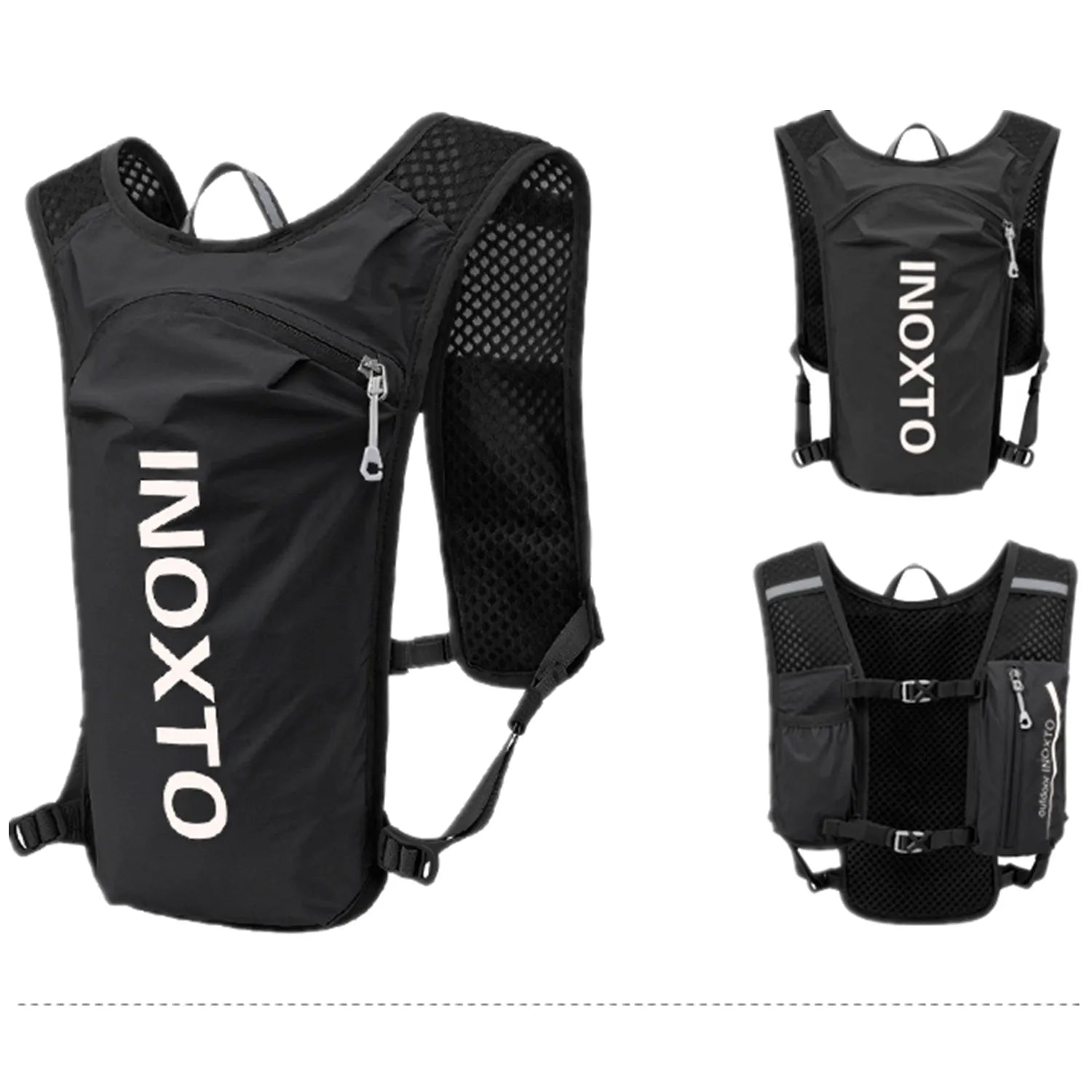 INOXTO New waterproof running backpack 5L ultra-light hydration vest mountain bike leather bag breathable gym bag 1.5L water bag
