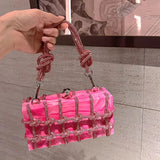 Diamond Clear Acrylic Box Evening Clutch Bags Women Boutique Woven Knotted Rope Rhinestone Purses and Handbags Wedding Party Ins