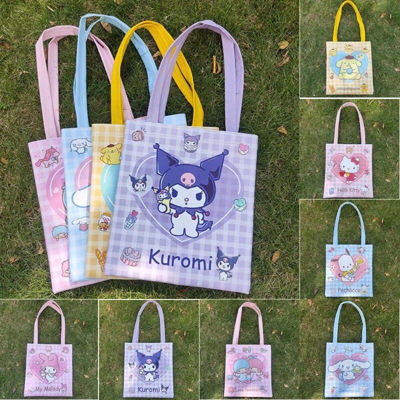 Hello Kitty Kawaii Sanrio Series Cinnamoroll Mymelody Kuromi Anime Shopping Travel Shoulder Bag Waterproof Tote Bag Storage Bag