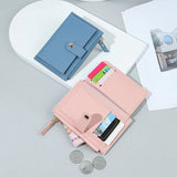 Women Wallets PU Leather Female Purse Mini Hasp Solid Multi-Cards Holder Coin Short Wallets Slim Small Wallet Zipper Hasp