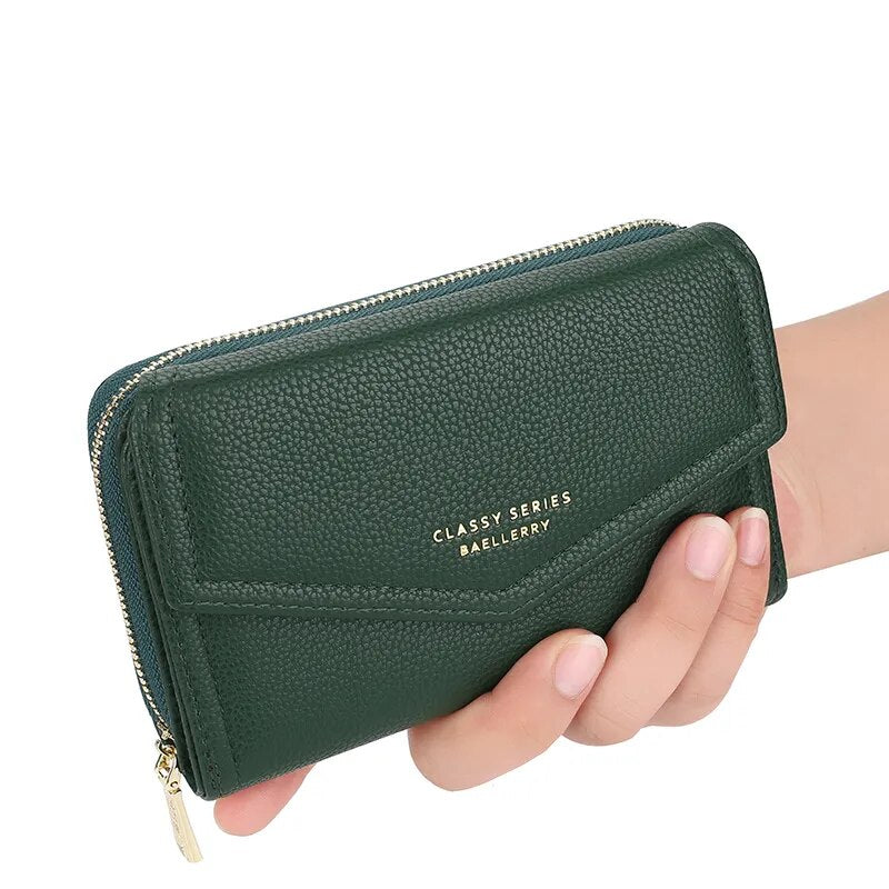 Baellerry Women Wallets Fashion Medium Women's Leather Wallet Top Quality Card Holder Red Clutch Purses Green Wallet for Women