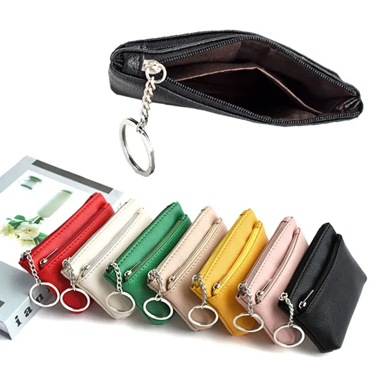 Fashion Pu Leather Coin Purse Women Short Small Wallet Mini Card Cash Holder Zipper Money Pouch Storage Bags Carteira