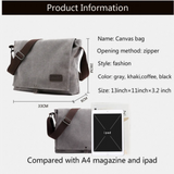 2023 Men Bags Male Canvas Shoulder Bags Unisex Crossbody Messenger Bags Large Retro Satchels for Travel Envelope Briefcase Tote