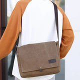 2023 Men Bags Male Canvas Shoulder Bags Unisex Crossbody Messenger Bags Large Retro Satchels for Travel Envelope Briefcase Tote