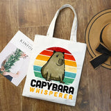 Capybara Cute Ulzzang Shopper Bag Print Canvas Animal Cartoon Tote Bag Handbags Women Bag Harajuku Shoulder Bags