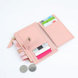 Women Wallets PU Leather Female Purse Mini Hasp Solid Multi-Cards Holder Coin Short Wallets Slim Small Wallet Zipper Hasp