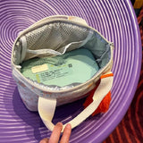 Quilted Insulated Lunch Bag Korean Small Tote Handbag For Women Kid Portable Children School Insulated Lunchbox Food Picnic Bags