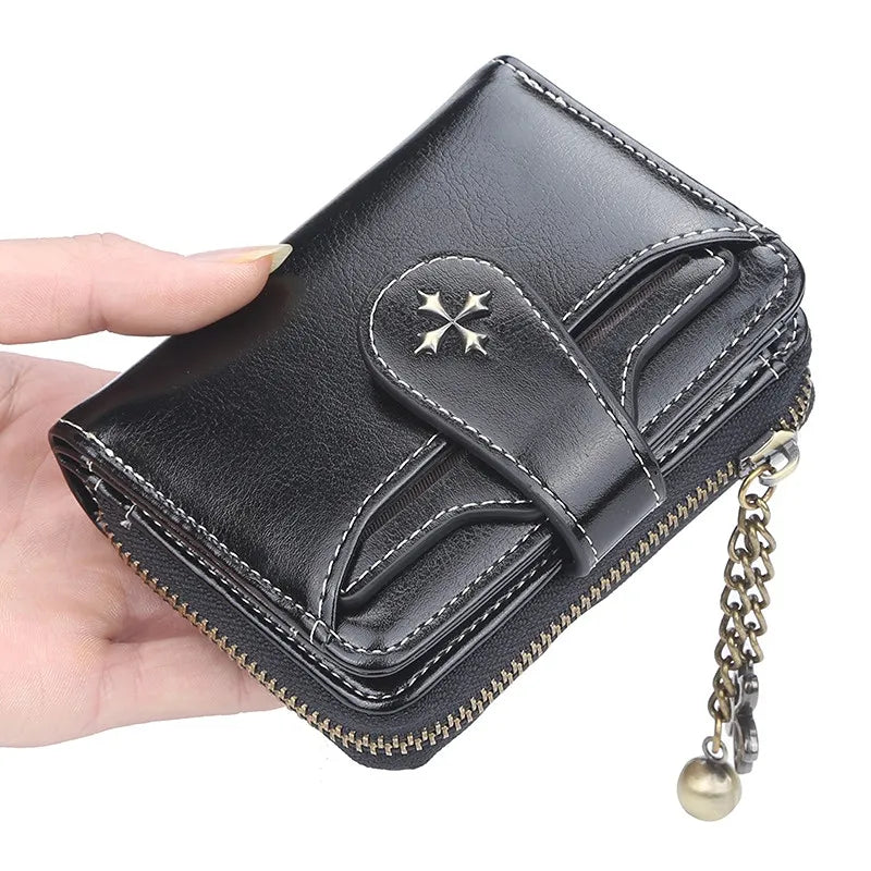 Women Wallets and Purses PU Leather Money Bag Female Short Hasp Purse Small Coin Card Holders Blue Red Clutch New Women Wallet