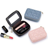 Unistybag Makeup Bag Genuine Leather Cosmetic Bag Mini Lipstick Case Lipstick Organizer Women Cosmetic Organizer Mirror