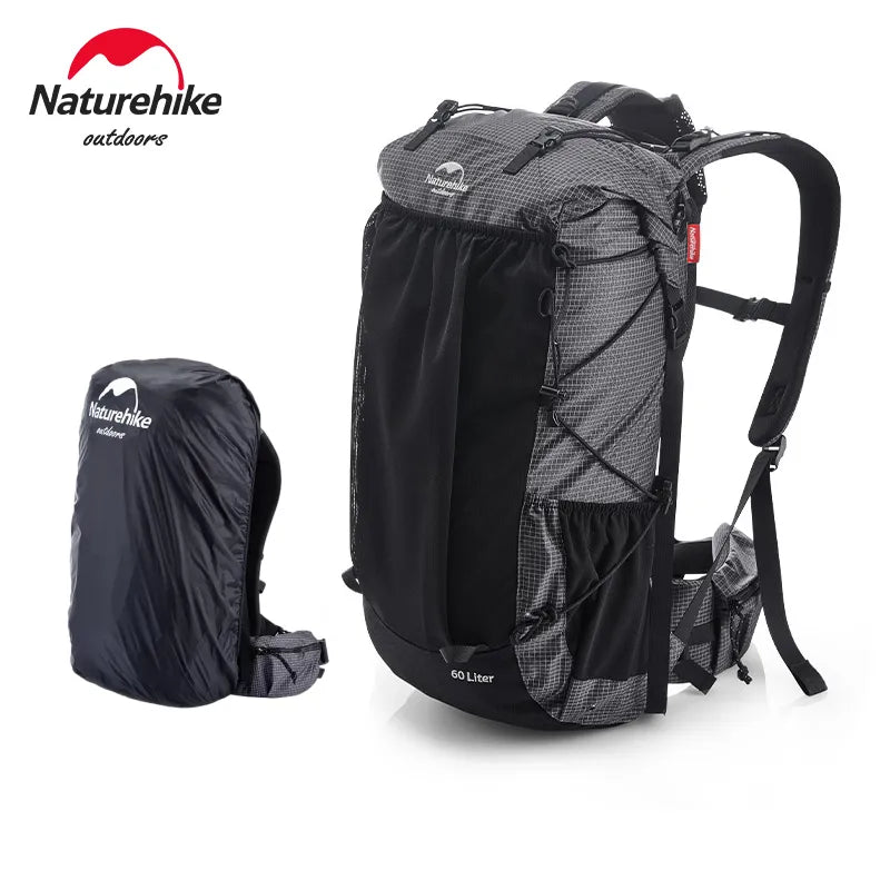 Naturehike Hiking Backpack Outdoor Sports Bag 60+5L Large Capacity Ergonomic Design Backpack Camping Travel Waterproof Bagpack