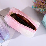 1PC Cosmetic Bag Female Toiletry Washing Bag Make Up Organizer Stylish Gradient Color Makeup Bag Portable Travel Cosmetic Bag