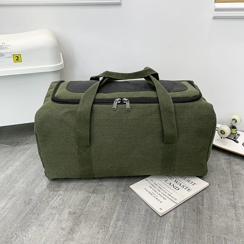 New Canvas Travel Bags For Men Solid Durable Handbag Outdoor Sports Storage Luggage Backpack Large Capacity Sac De Voyage bolsos