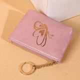 Pu Leather Women Wallet Clutch One Zip Short Wallets Mini Card Cash Holder Bronzing Butterfly Printing Coin Purse Small Pouch