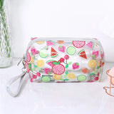 Strawberry Butterfly Fruit Print Clear Makeup Bag Fashion Transparent Travel Fashion Wash Storage Bags Women PVC Cosmetic Bag
