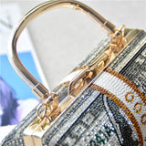 10000 dollar Full of diamonds small cylinder shoulder women bag set with diamonds Fashion dollar bag rhinestone dinner bag