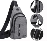 Men Sling Backpack USB Charge Port chest bag for men Anti-theft Travel Waterproof Oxford Male Cross body Shoulder Chest Bag