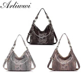 100% Real Leather Lady Shiny Snake Bags Shiny Serpentine Embossed Genuine Leather Handbags For Women