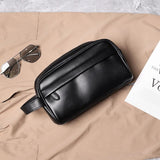 LAYRUSSI Large-Capacity Makeup Bag Leather Cosmetic Bag Men Toiletries Organizer Portable Travel Waterproof Handbags Wash Bags