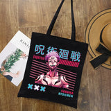 Jujutsu Kaisen Cartoon Shopping Canvas Bag Ryomen Sukuna Itadori Yuji Shopper Bag Okkotsu Yuta Gojo Satoru Shoulder Tote Bags