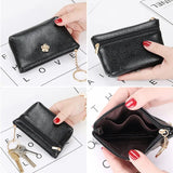 Fashion Leather Women Wallet Clutch One Zip Female Short Small Flower Coin Purse Brand New Design Soft Mini Card Cash Holder