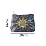 DIY Sunflower Special Shaped Diamond Painting Wristlet Wallet Women Clutch Storage Bag Birthday Gift for Girlfriend