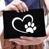 Peace Love Dogs Print Women Cosmetic Bags Love My Dog Cute Paws Zipper Makeup Pouch Travel Toiletry Organizer Bag Large Capacity