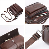 Genuine Leather Male's Crossbody Bag Casual Business Leather Men's Messenger Bag Vintage Men Big Bag Zipper Shoulder Handbags