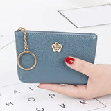 Fashion Leather Women Wallet Clutch One Zip Female Short Small Flower Coin Purse Brand New Design Soft Mini Card Cash Holder