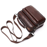 Genuine Leather Male's Crossbody Bag Casual Business Leather Men's Messenger Bag Vintage Men Big Bag Zipper Shoulder Handbags