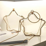 Fashion Star Shape Transparent Women Shoulder Bags Designer Metal Handbags Luxury Chains Crossbody Bag Clear PVC Small Purses