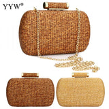 YYW Straw Summer Clutch Bag Fashion Women Bag Over Shoulder purse Female Evening Handbag Prom Evening Party Sac Bolsa Feminina