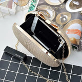 Golden Evening Clutch Bag Women Bags Wedding Shiny Handbags Bridal Metal Bow Clutches Bag Chain Shoulder Bag