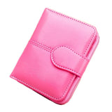 Hot Sale Wallet Short Wallet PU Women's Purse Zipper&Button Purse Red Small Wallet Coin Pocket Cartera