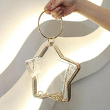 Fashion Star Shape Transparent Women Shoulder Bags Designer Metal Handbags Luxury Chains Crossbody Bag Clear PVC Small Purses