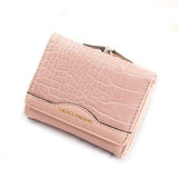 Leather Women's Wallet Female Short Retro Three-fold Folding Student Version Simple Multi-card Crocodile Pattern Coin Purse