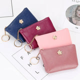 Fashion Leather Women Wallet Clutch One Zip Female Short Small Flower Coin Purse Brand New Design Soft Mini Card Cash Holder