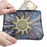 DIY Sunflower Special Shaped Diamond Painting Wristlet Wallet Women Clutch Storage Bag Birthday Gift for Girlfriend