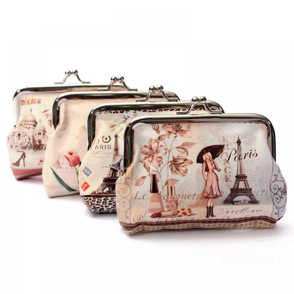 Women Vintage Printing Coin Purses Girl Hasp Change Wallet Ladies Clutch Change Purse Female Mini Money Bag Canvas Wallet 2022