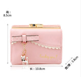 Ladies Wallet Cute Female Short Japanese and Korean New Cat Mini Pendant Student Small Wallet Metal Coin Purse Card Holder