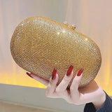 2023 New Women Full Side Diamond Clutch Bags Wedding Dinner Wallets With Chain Mini Banquet Purse Egg Shaped Wallets