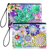 2pcs DIY Special Shaped Diamond Painting Bags Women Wristlet Bags Zipper Wallet Women Clutch Storage Bag Girls Handbag Gift