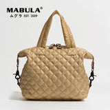 MABULA Luxury Design Down Padded Tote Bags Women Quilted Top Handle Handbags Casual Purses Shoulder Bag Female Crossbody Bag