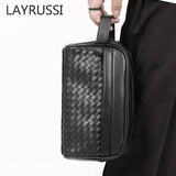 LAYRUSSI Large-Capacity Makeup Bag Leather Cosmetic Bag Men Toiletries Organizer Portable Travel Waterproof Handbags Wash Bags